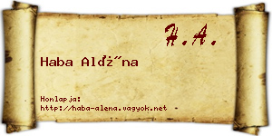 Haba Aléna névjegykártya